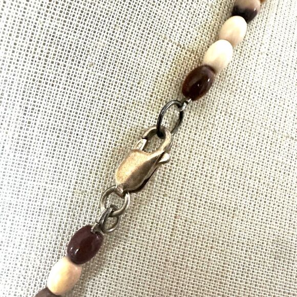 Polished Jasper stone statement necklace sterling silver clasp - Picture 7 of 13